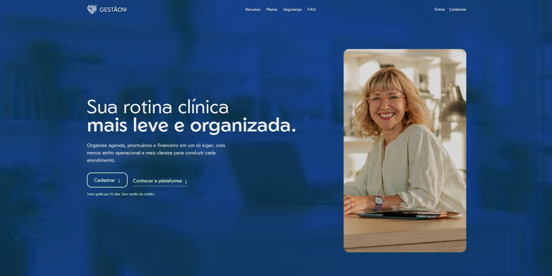 Exemplo de landing page criada por Rebeca